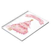 Rosa Winterferien Kinder Urlaub Notizblock (Linke Seite)