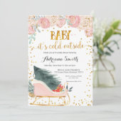 Rosa Winterkleid mit kalter Außendusche Einladung (Stehend Vorderseite)