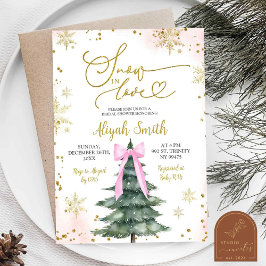 Rosa Winterschnee in der Liebe Brautparty Einladung