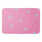 Rosa Winterschneeflocken Badematte (Vorderseite)