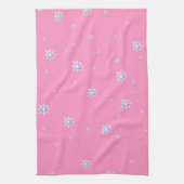 Rosa Winterschneeflocken Geschirrtuch (Vertikal)