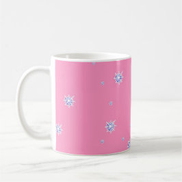 Rosa Winterschneeflocken Kaffeetasse