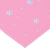 Rosa Winterschneeflocken Kurzer Tischläufer (Ecke)