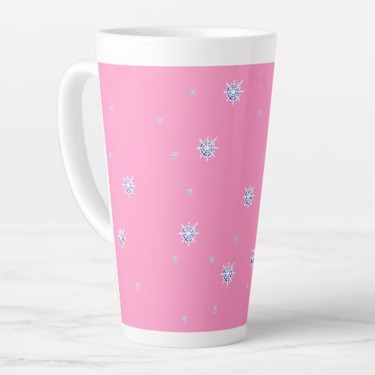 Rosa Winterschneeflocken Milchtasse (Linke Ecke)