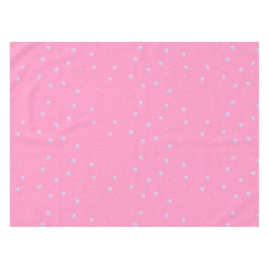 Rosa Winterschneeflocken Tischdecke (Vorderseite (Horizontal))