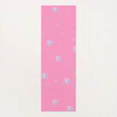 Rosa Winterschneeflocken Yogamatte (Rückseite)