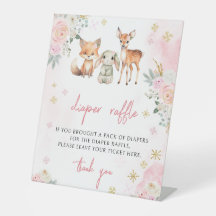 Rosa Wintertiere Baby Dusche Windel Gewinnspiel Pl