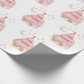 Rosa Winterurlaub Süßwarenbär Geschenkpapier (Ecke)