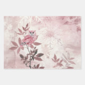 Rosa Winterwald moderne Babydusche Geschenkpapier Set (Vorderseite)