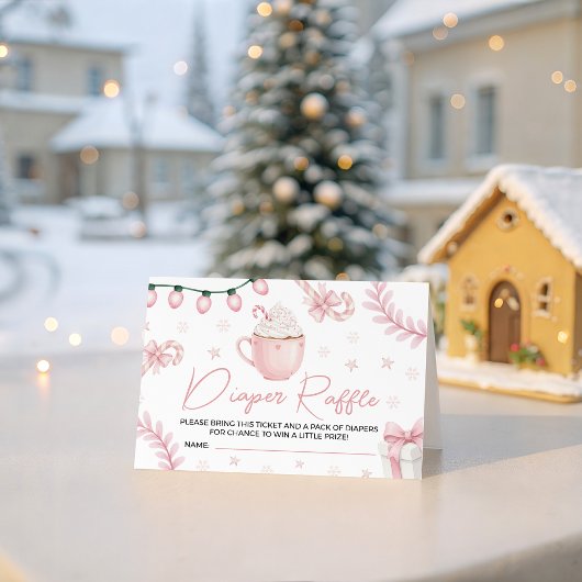 Rosa Winterwindel-Raffleticket Begleitkarte
