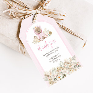 Rosa Wir können es kaum erwarten Baby Shower Favor Geschenkanhänger