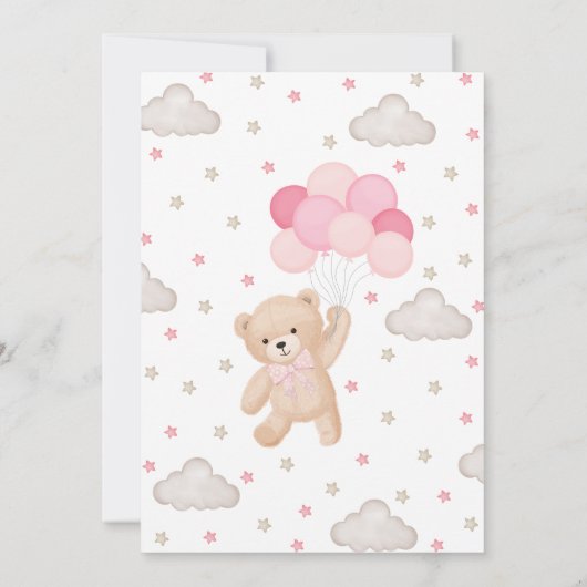 Rosa Wir können frühzeitig abwarten Babydusche Einladung (Rückseite)