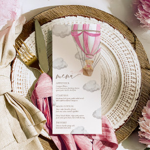Rosa Wir können frühzeitig abwarten Babydusche Menükarte