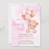 Rosa Wir können frühzeitig auf die Baby-Babydusche Einladung (Vorderseite)