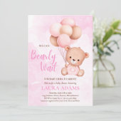 Rosa Wir können frühzeitig auf die Baby-Babydusche Einladung (Stehend Vorderseite)