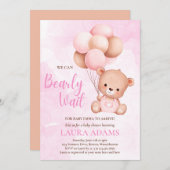 Rosa Wir können frühzeitig auf die Baby-Babydusche Einladung (Vorne/Hinten)