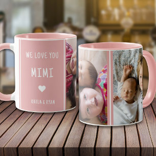Rosa Wir lieben dich Mimi 2 Foto-Collage Oma Tasse