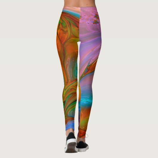 Rosa Wirbel Abstrakt Leggings (Rückseite)