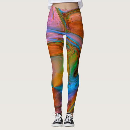 Rosa Wirbel Abstrakt Leggings (Vorderseite)