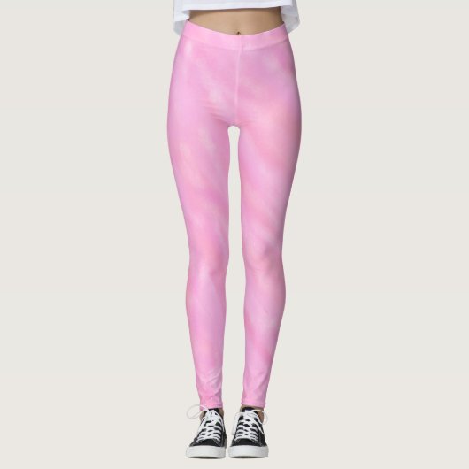 Rosa Wirbel Aquarell Leggings (Vorderseite)