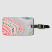 Rosa Wirbel aus grünem Marmor mit Rosa-Korallenmin Gepäckanhänger (Vorderseite (Horizontal))