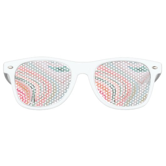 Rosa Wirbel aus grünem Marmor mit Rosa-Korallenmin Partybrille (Vorderseite)