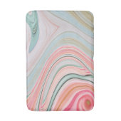 Rosa Wirbel aus Rosa Korallenminze, grüner Regenbo Badematte (Vorderseite Vertikal)