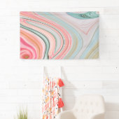 Rosa Wirbel aus Rosa Korallenminze, grüner Regenbo Banner (Insitu)