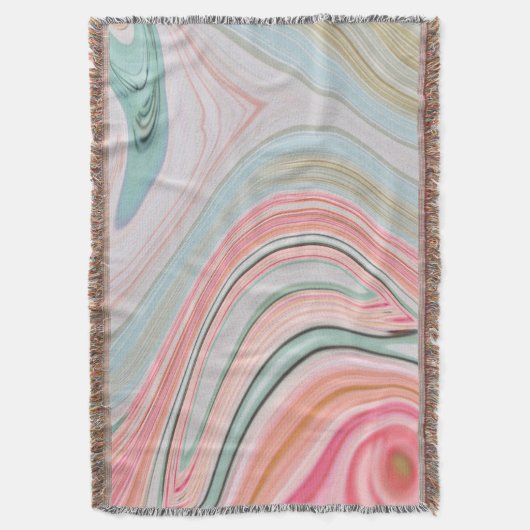 Rosa Wirbel aus Rosa Korallenminze, grüner Regenbo Decke (Vorderseite Vertikal)