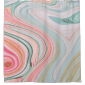 Rosa Wirbel aus Rosa Korallenminze, grüner Regenbo Duschvorhang (Vorderseite)