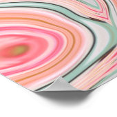 Rosa Wirbel aus Rosa Korallenminze, grüner Regenbo Poster (Ecke)