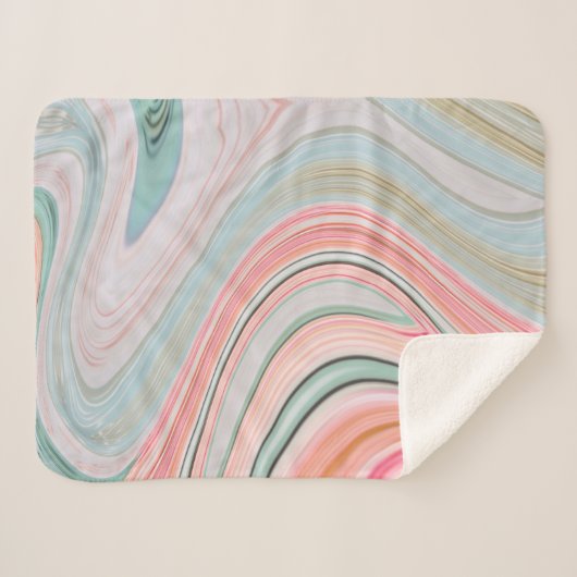 Rosa Wirbel aus Rosa Korallenminze, grüner Regenbo Sherpadecke (Vorderseite (Horizontal))