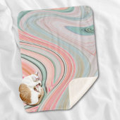 Rosa Wirbel aus Rosa Korallenminze, grüner Regenbo Sherpadecke