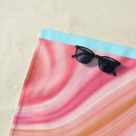 Rosa Wirbel aus Rosa Korallenminze, grüner Regenbo Strandtuch (Beispiel)