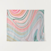 Rosa Wirbel aus Rosa Korallenminze, grüner Regenbo Wandteppich (Vorderseite (Horizontal))