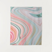 Rosa Wirbel aus Rosa Korallenminze, grüner Regenbo Wandteppich (Vorderseite)