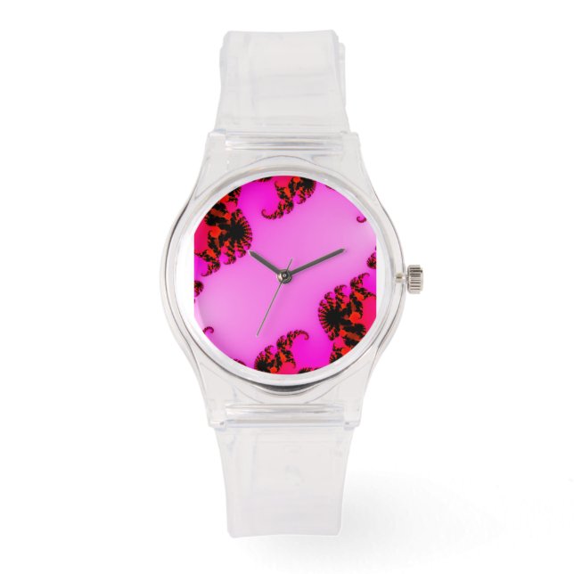 Rosa Wirbel beobachten Armbanduhr (Vorderseite)