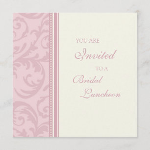 Rosa Wirbel Bridal Luncheon Einladung Karte