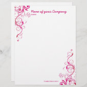 Rosa Wirbel Briefbogen (Vorne/Hinten)