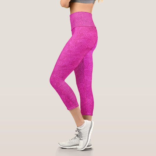 Rosa Wirbel Capri Leggings (Links)