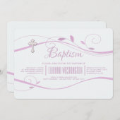 Rosa Wirbel Einladung (Vorne/Hinten)