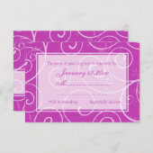 Rosa Wirbel Elegante Hochzeitskarten RSVP Karte (Vorne/Hinten)