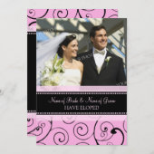 Rosa Wirbel Foto Elopement Announctions Cards Ankündigung (Vorne/Hinten)