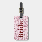 Rosa Wirbel Gepäckanhänger (Vorderseite vertikal)