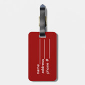 Rosa Wirbel Gepäckanhänger (Rückseite vertikal)