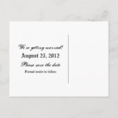 Rosa Wirbel Gitarre Save the Date Postkarte (Rückseite)