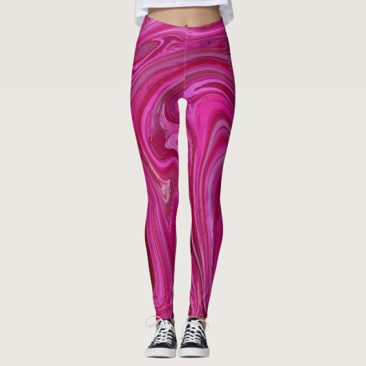 Rosa Wirbel Leggings (Vorderseite)