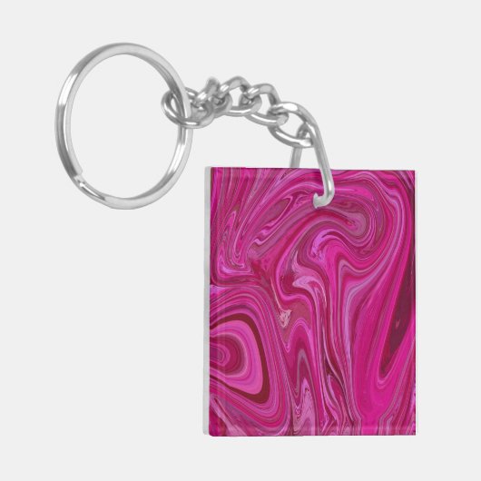 Rosa Wirbel Schlüsselanhänger (Vorderseite links)