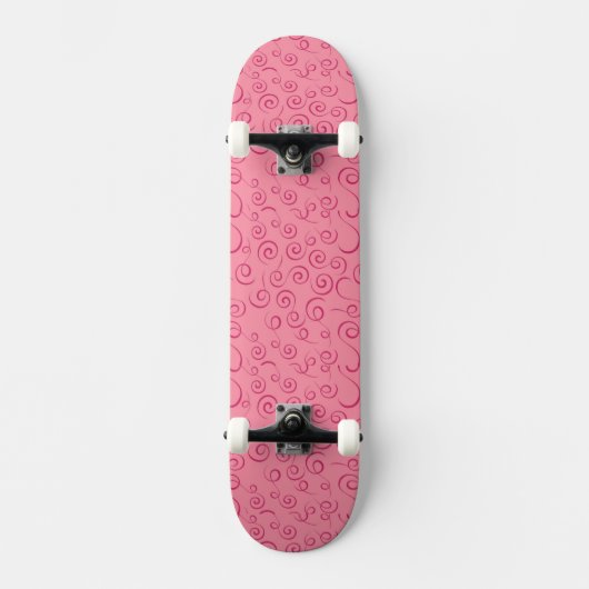 Rosa Wirbel Skateboard (Vorderseite)