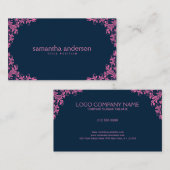 Rosa Wirbel über dunkelblauem Hintergrund Visitenkarte (Vorne/Hinten)
